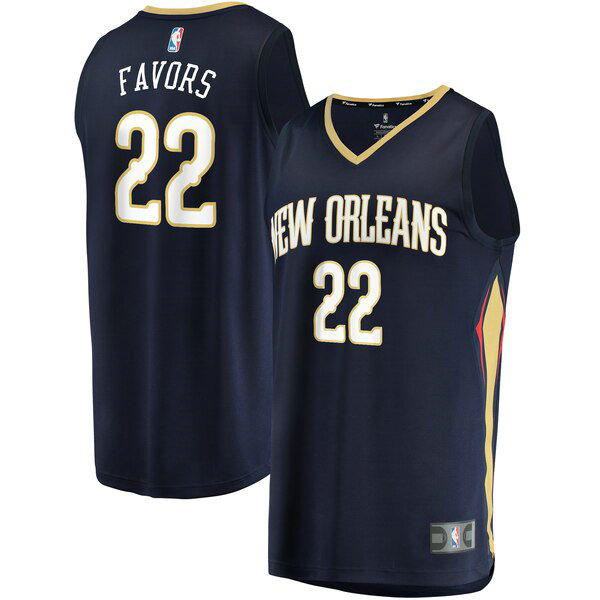 Maillot New Orleans Pelicans Homme Derrick Favors 22 Icon Edition Bleu marin
